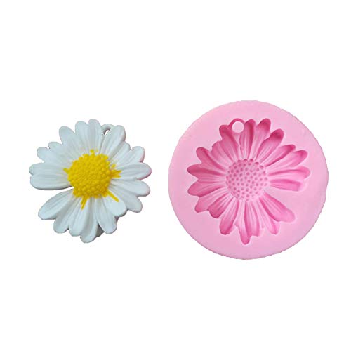 SmallPocket 3 pièces/Paquet Moule à Fleurs en Silicone, moules en Silicone Fondant à gâteau en Forme de Marguerite pour la décoration de gâteau Fondant au Chocolat de Bonbons à la gelée