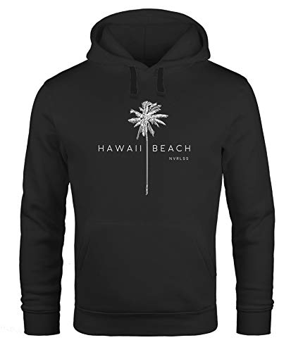 Preisvergleich Produktbild Neverless Hoodie Herren Hawaii Beach Palme Kapuzen-Pullover Männer schwarz M