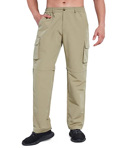 Wzikai Mens Convertible Hiking Pants With Multi Pockets Lightweight Zip Off Stretch Cargo Pants For Outdoor, Fishing, Safari Khaki Xxxl #TOP7