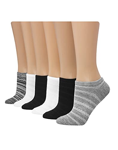Hanes womens Hanes Women's Lightweight Breathable Super No Show Socks 6 Pair Pack Casual Sock