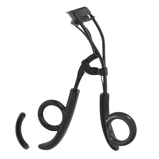 JAPONESQUE Midnight Lash Curler with Natural Arch for Sweeping Volume on Natural or False Lashes, Holds Curl for up to 8 Hours, Includes 1 Refill Pad