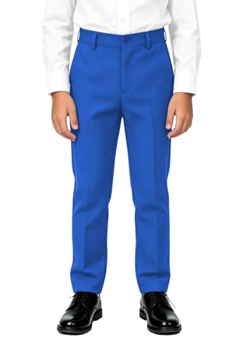 Boys' Royal Blue Flat Front Dress Pants Kids School Uniforms Pants 5T