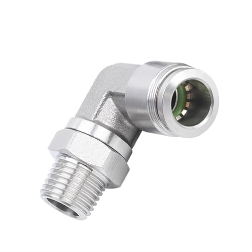 Raccord pneumatique coude mâle BSPT en inox 304 pour tube 4 à 16mm