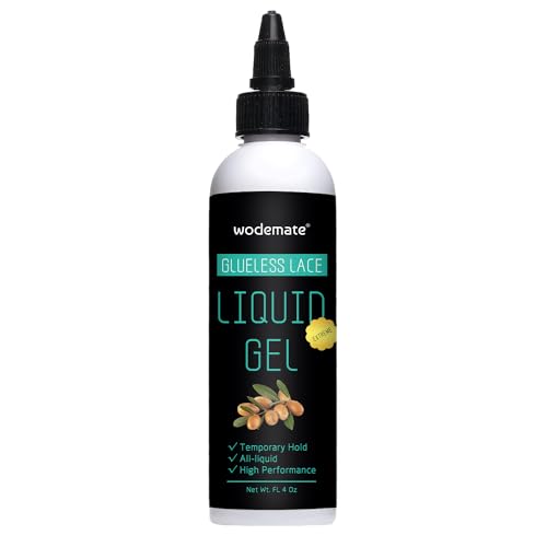 wodemate Lace Bonding Gel - Glueless Lace Liquid Gel Invisible Bonding Wig Glue Temporary Hold for Lace Front Wigs and Hair Non Toxic & Skin-Friendly Formula 4OZ
