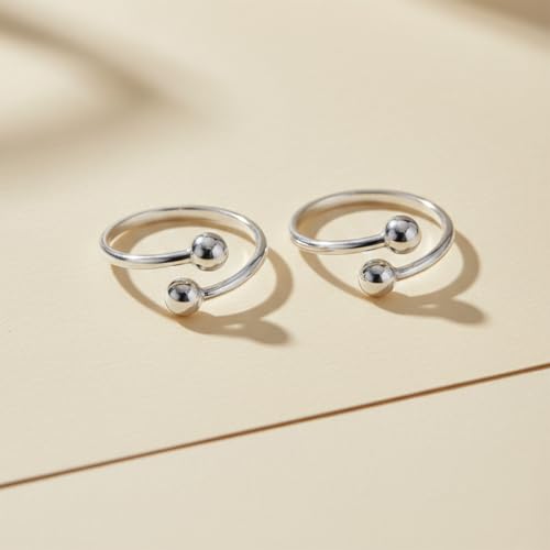 Image of Parnika 925 Top Openable Silver Toe Rings in Pure 92.5 Sterling Silver for Women | Chandi Bichiya Bicchiya | Metti |