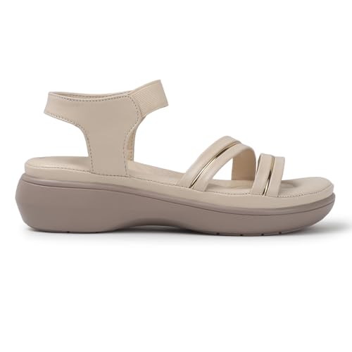 Image of Ladies Hub Stylish Women's Wedge Sandals Platform Heels with Extra Soft Cushioned Footbed, Ankle Strap & Open Toe Style