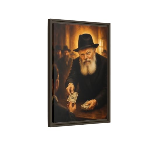Toile Rebbe Moment of Blessing 40x60 Cadre Espresso Luxe