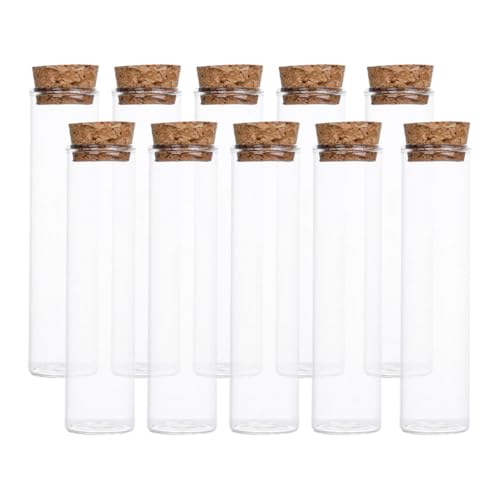 IMIKEYA 10pezzi Barattolo Con Tappo Sughero Piccola Cupola Espositiva in Vetro Bottiglie Dei Desideri Vuote