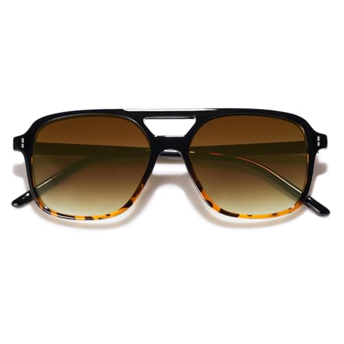 Image of VANLINKER Retro Vintage 70s Square Aviator sunglasses for women men VL9611X