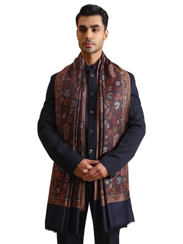 Image of Zamour Faux Pashmina Soft Jamawar Woven Jacquard Shawl for Men