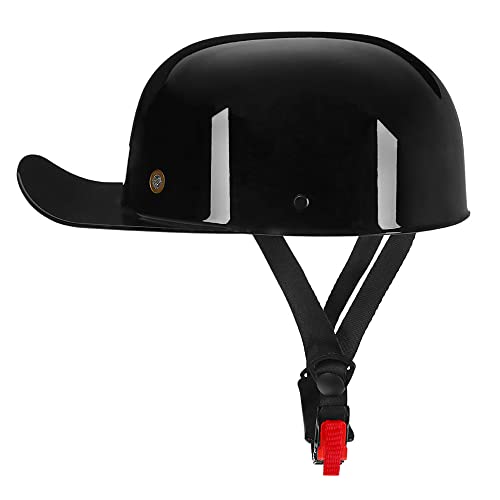 Woljay Vintage Retro Open Face Motorcycle Helmet & Baseball Cap - DOT Certified
