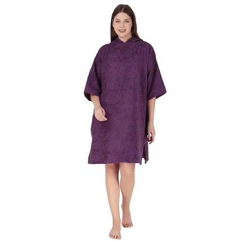 Image of ALLEN & MATE 100% Cotton Hooded Surf Poncho Changing Robe - Quick Absorbent Changing Towel with Pocket for Surfing Men Women