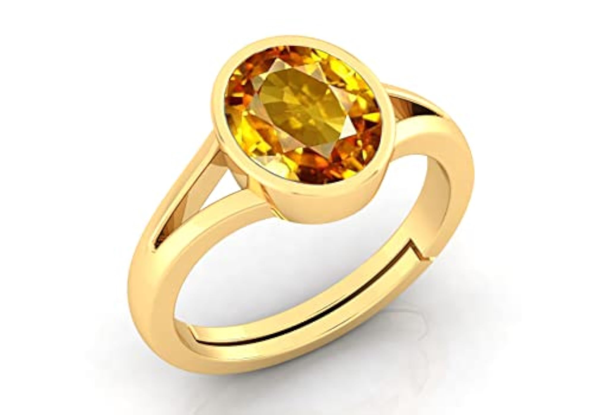14.25 Ratti Certified Yellow Sapphire Gold Plated Ring