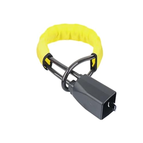 Cerradura antirrobo para volante de automóvil con cable de acero retráctil y mosquetón para cinturón de seguridad, doble bloqueo de seguridad para vehículos (amarillo)