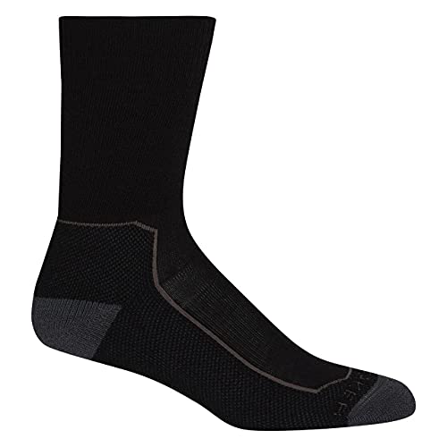 Icebreaker Hike+ Medium Crew Sock - Women's - Black/Monsoon/Mink - Small