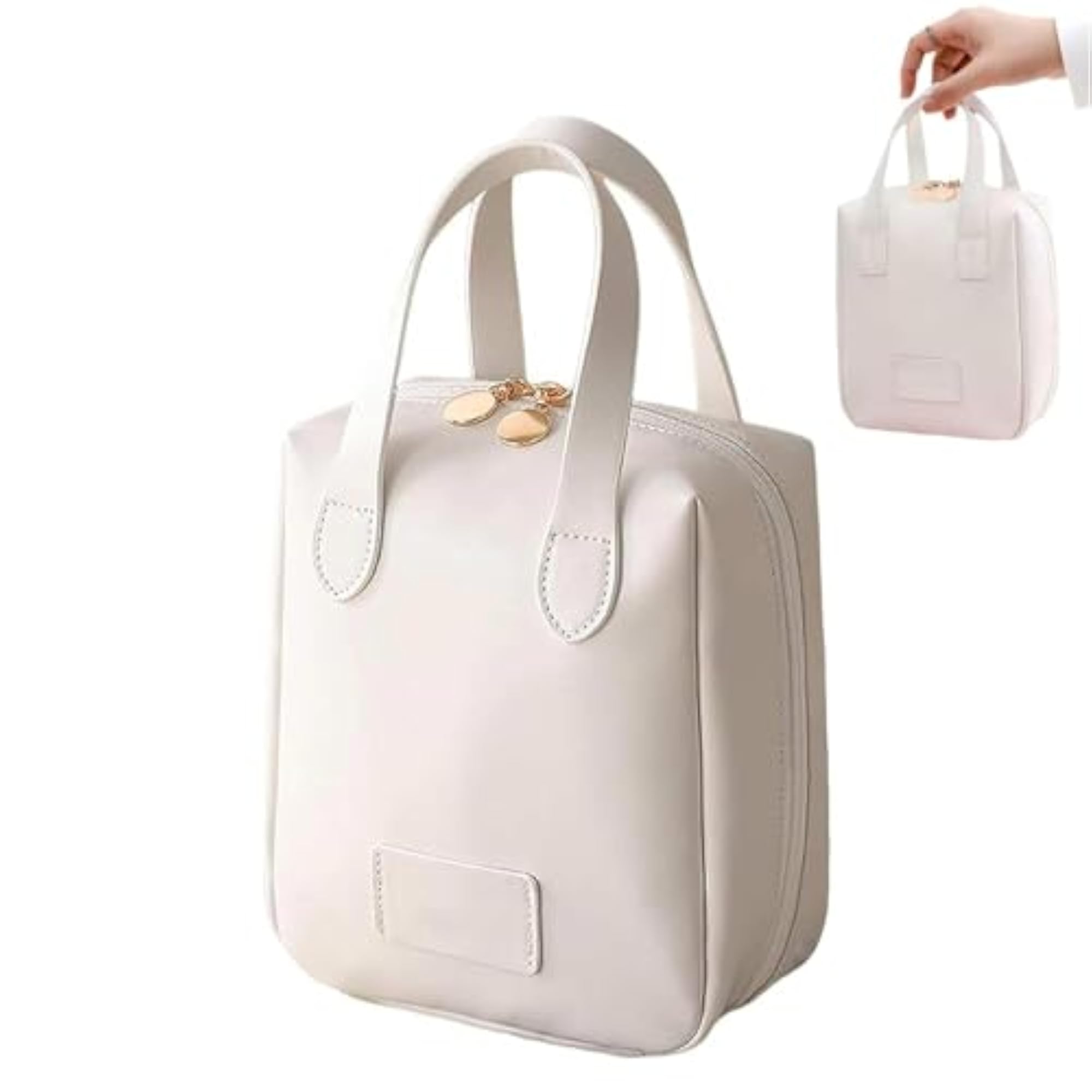 Large Capacity Leather Makeup Bag Organizer, Travel Essential