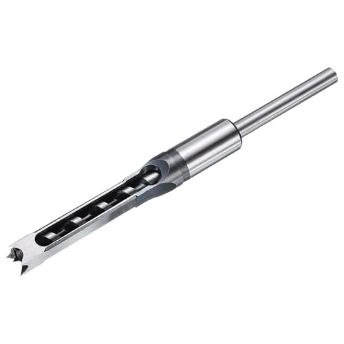 sourcing map Square Hole Drill Bit for Wood 12.5mm Hollow Chisel Mortiser Auger Spur Cutter Tool, High Carbon Steel for Woodworking Carpentry