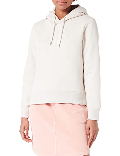 GANT Women's Reg Tonal Shield Hoodie, Putty, M