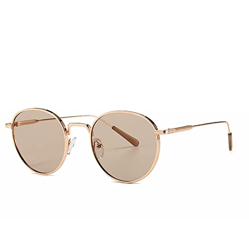 Lunettes de soleil rétro rondes en métal pour la conduite en plein air