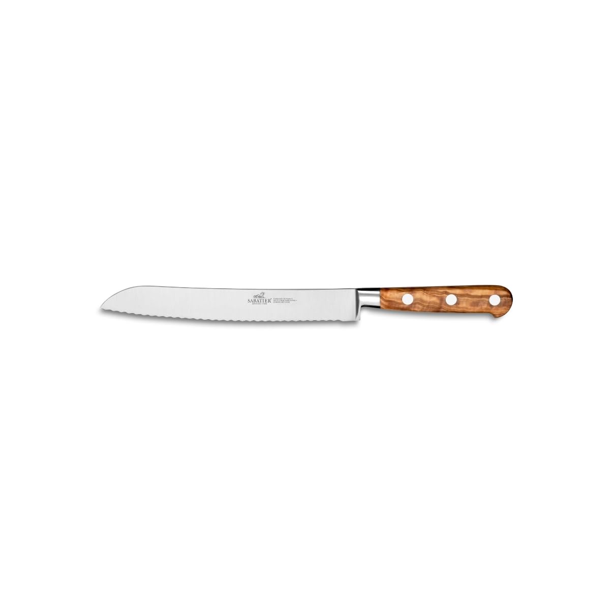 Sabatier, Ideal Provençao Nóż Do Chleba W 100% Kuty, Wyprodukowany We Francji, 20 Cm, Ostrze I Nity Ze Stali Nierdzewnej, Zaprojektowany Do Łatwego Krojenia Chleba, Bagietek I Wypieków