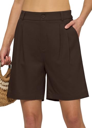 Willit Women's Linen Shorts Wide Leg Dress Casual Summer Pleated ...