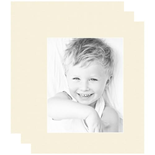 8x10 Cream Linen/Ivory Custom Mat for Picture Frame with 4x6 Opening Size (Mat Only, Frame NOT Included) - 3 Pack
