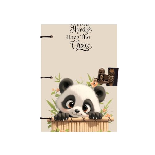Image of Panda Choice Diary Notebook 7x5 Inch 160 Pages Unruled Journal for Notes