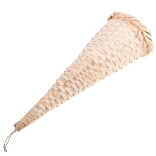 Outanaya Harvest Table Decor Handmade Horn Basket Wicker Storage Bin Thanksgiving Cornucopia for Festive Display