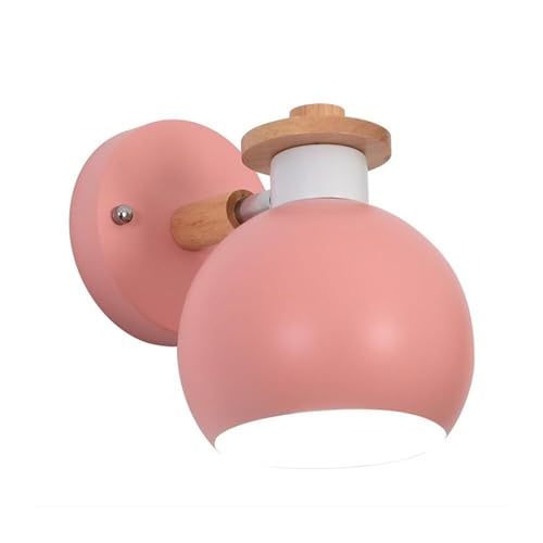 Lámpara de pared orientable con pantalla de metal macarrón para dormitorio infantil