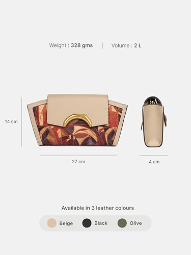 Image of ZOUK Women's Zareen Clutch Bag with Detachable Sling Strap | Vegan Leather | Wedding, Party, Formal