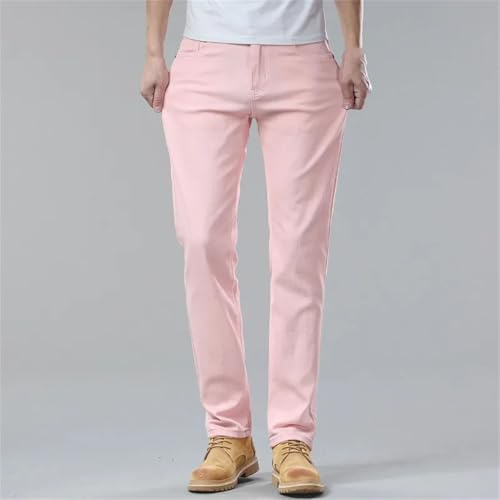 Men's Denim Pants Casual Slim Straight Solid Color Business Denim Pants2