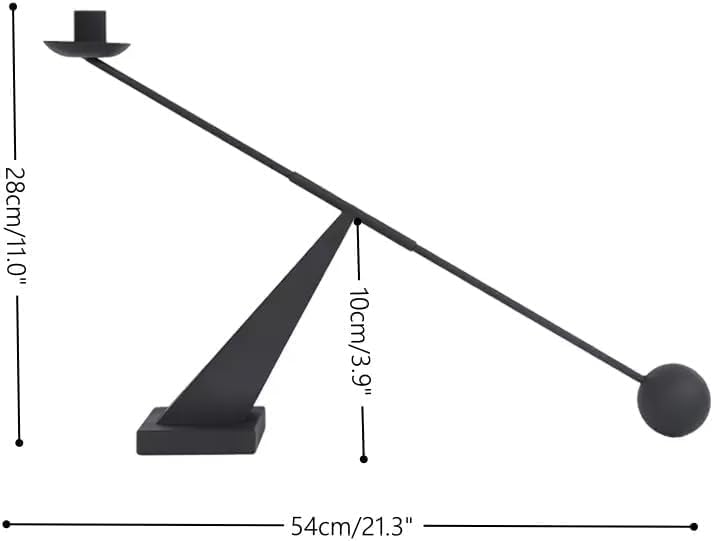 Miniatura 5 de Portavelas moderno de metal negro, portavelas decorativo, portavelas cónico (no incluye vela)