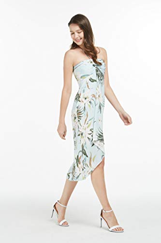 Image of Women's Hawaiian Luau Halter Dress in Signature Prints | Sleeveless halter dress, high-low hem; Hawaiian floral print; soft rayon, machine washable; luau, beach, cruise, party