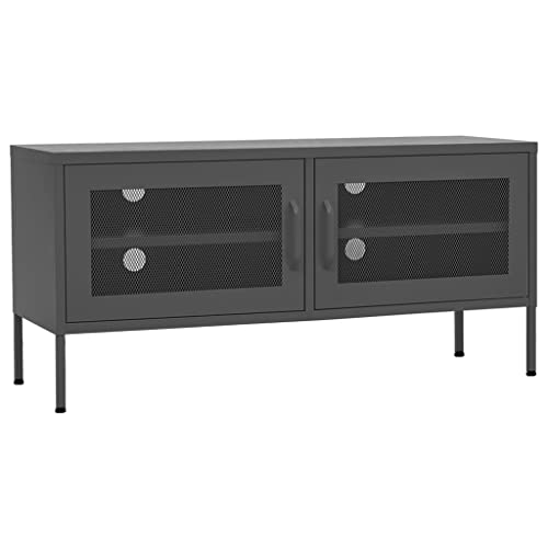 Générique Meuble TV Anthracite 105x35x50 cm Acier,Meubles, Meubles TV, Anthracite (Poids 15.4KG)