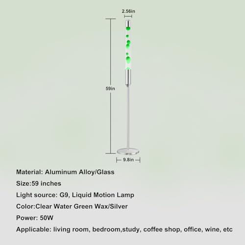 Kyzfy 59-Inch Liquid Motion Lamp,Magma Lamp, Mood Relaxation Light?Suitable for Home Decoration,Office Decoration, Cafes,Bars,Etc (59IN(Silver))