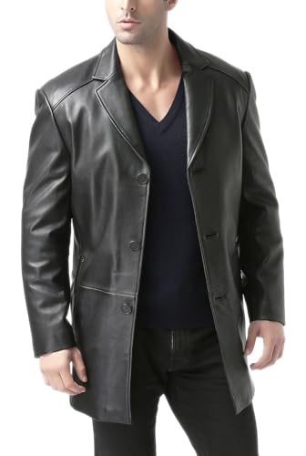 BGSD Men Alex New Zealand Lambskin Leather Car Coat (Also available in Big and Tall and Short) - Main Image