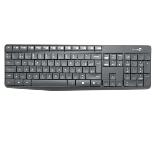 Teclado Plug & Play inalámbrico QWERTY español SIMPLETEK anti-salpicaduras con ratón 2