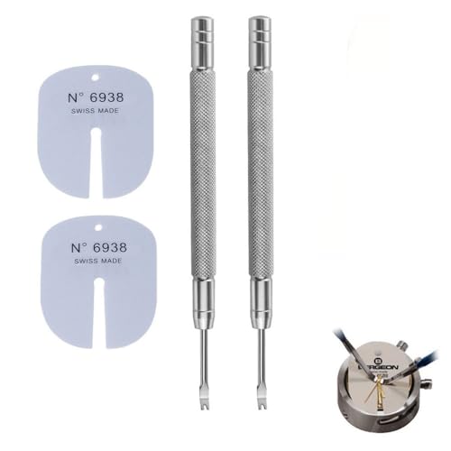 JuxLux 2 Set Watch Hands Repair Tool Kit with Dial Protecting Plastic Sheets Wristwatch Dial Protectors Watch Hand Remover Lever Puller Plunger Minute Second Hand Removal Tool Quartz Mods Movement