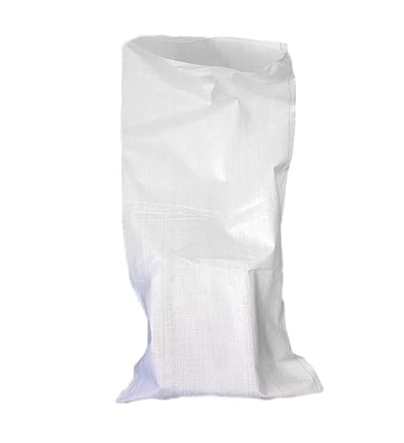 (Pack of 10 pcs) White PP Woven Sacks 80 x 125 cm, Polypropylene Bags, Rubble Builder Sack, Waste Disposal Sacks (10)