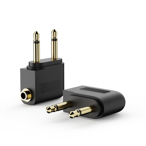 ROÉKO Headset Splitter, 3.5mm 2 Dual Male to 1 Female Headphone Audio Adapter 3.5mm AUX Stereo Converter Jack Earphones Port for Gaming Headset to PC Headphone Plug and Play- 2Pack