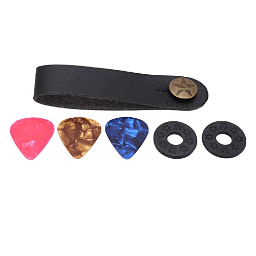 SPYMINNPOO Sangle de Cou de Guitare, Paquet de 6 Attaches de Tête en Cuir avec Boucles Antidérapantes, Accessoires Compatibles Multi-instruments pour Guitares Basses électriques Acoustiques et
