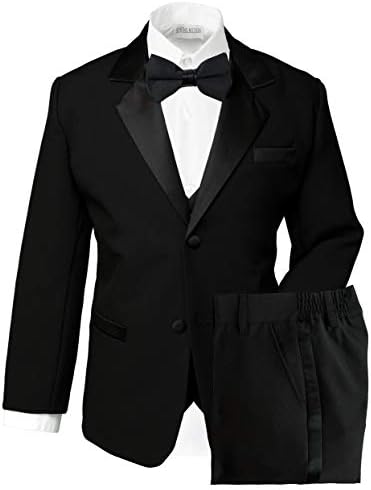 Spring Notion Boys' Classic Fit Tuxedo Set, No Tail 8 Black