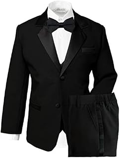 Spring Notion Boys' Classic Fit Tuxedo Set, No Tail 10 Black