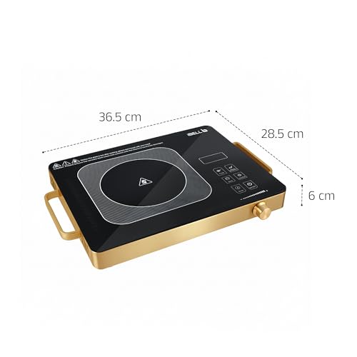 Image of iBELL 2000W Infrared Cooktop Stove with Universal Cookware Compatibility, Touch Control Panel, Precise Temperature Settings & Elegant Golden Finish