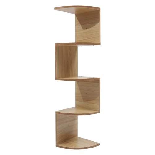 Étagère murale d'angle beige contre le manque de place