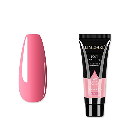 Limegirl Soft Pink Poly Nail Gel Finger Extension Nail Art Design Acrylic Gel Varnish hybrid 15ML Poly Extension Nail Gel Polish (LG-15ml-PGP01)-image-42