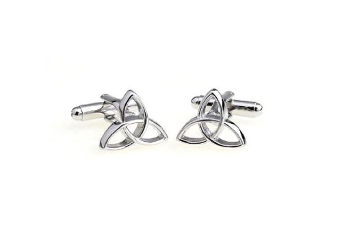 MRCUFF Trinity Triquetra Triangle Holy Celtic Pair of Cufflinks in a Presentation Gift Box & Polishing Cloth3