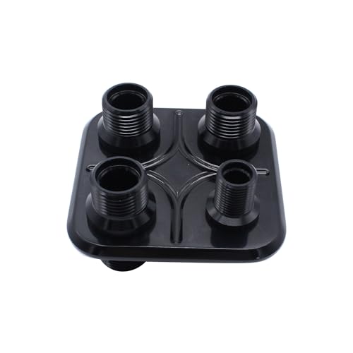 1 pc SHLPDFM Black Polished Firewall Bulkhead 4-Port 1-6(5/8"-18) 3-10(7/8"-14) Billet Aluminum Inline Heater AC Bulkhead Connector 181154-100 Compatible with Hot Rod Chevy Ford GM -  SHU00646