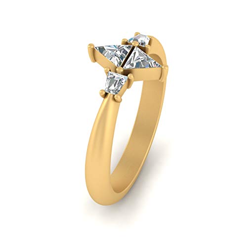 Bague de fiançailles conique en argent 925 et or jaune pour femme élégante
