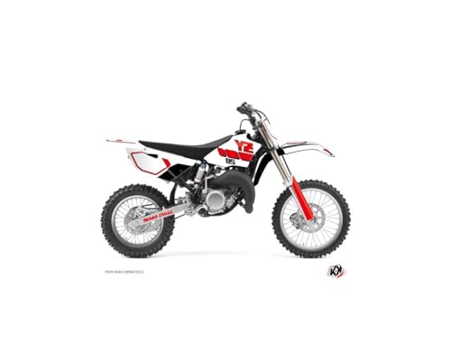 Kit déco Yamaha 85 YZ rouge style vintage pour carénage motocross